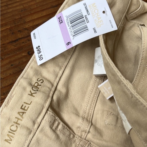 New Michael Kors Shorts Women’s Size 6 “Sand” Khaki Denim - Picture 4 of 4
